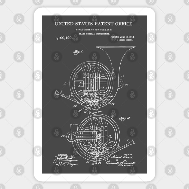 French Horn Patent White Sticker by Luve